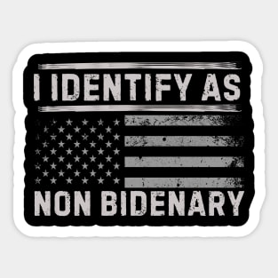 I identify as non Bidenary (v2) Sticker